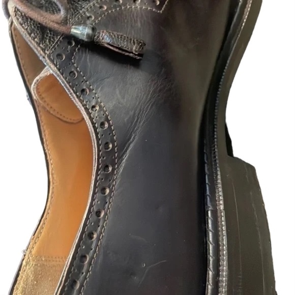 DESIGNER MEZLAN MEN SHOES OXFORDS GENUINE CROCODILE SQUARED TOE BROWN‎ SZ 10.5 M main image 7